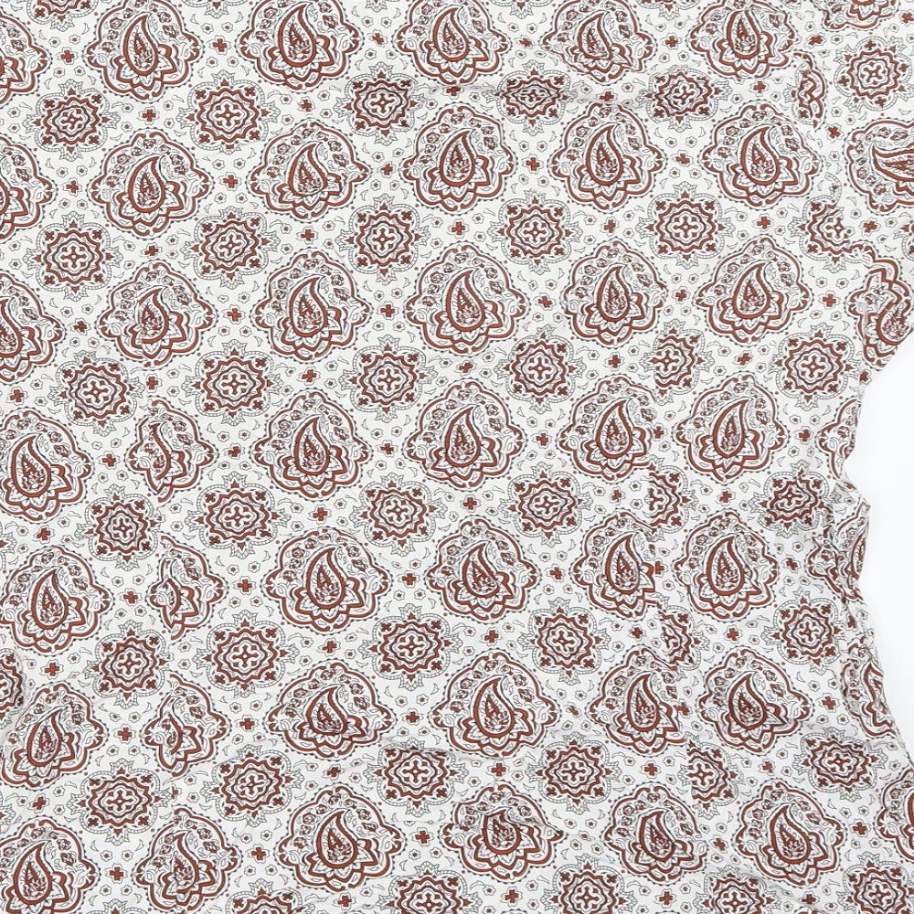 Ted Baker Mens White Geometric   Button-Up Size M