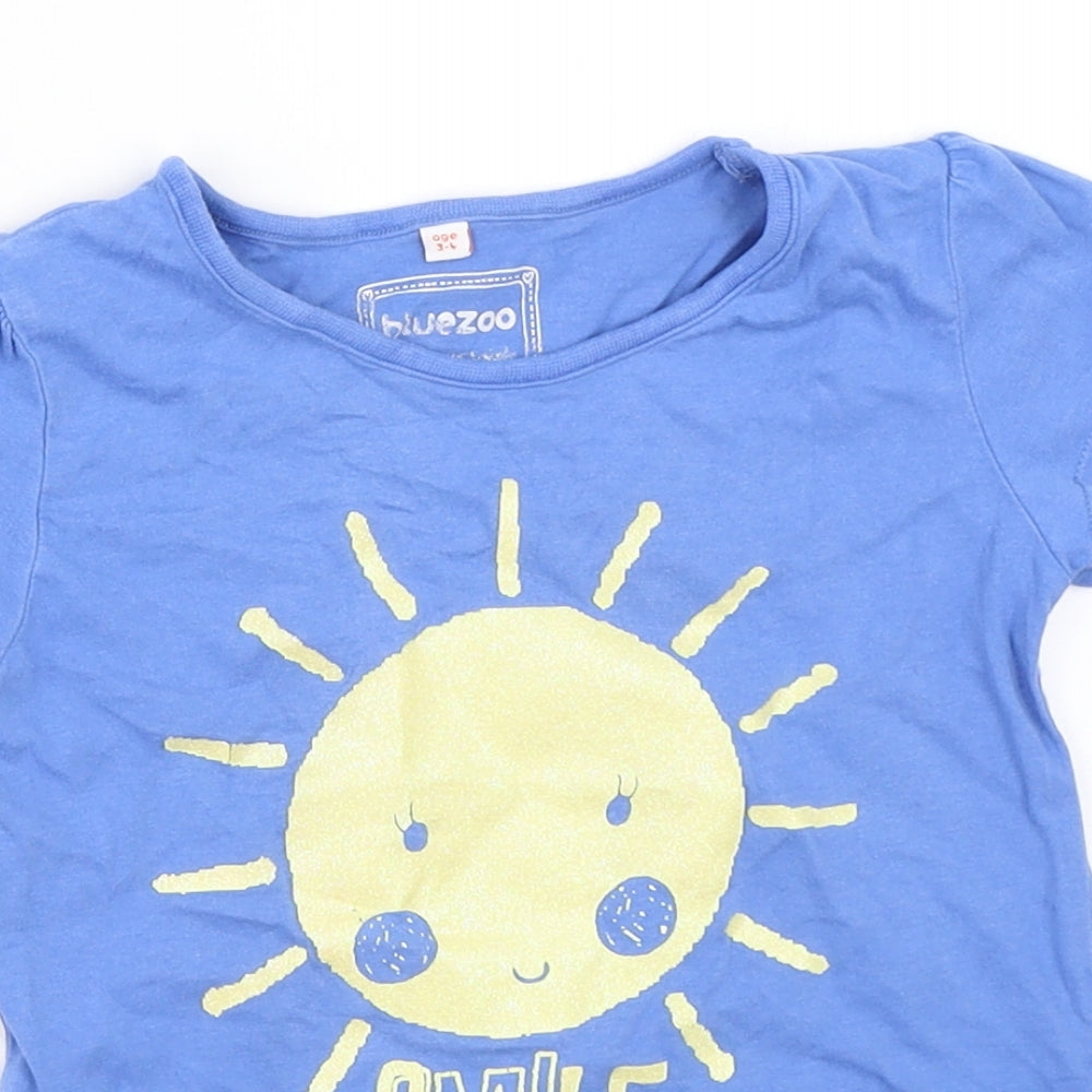 Blue Zoo Girls Blue   Basic T-Shirt Size 3-4 Years