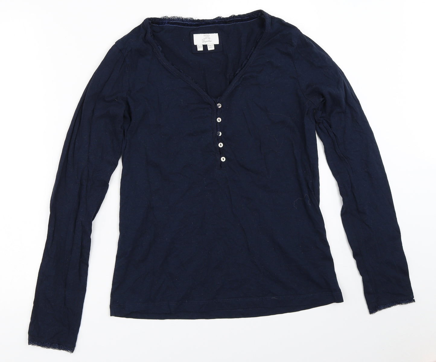 Fat Face Womens Blue Solid  Top Pyjama Top Size 12