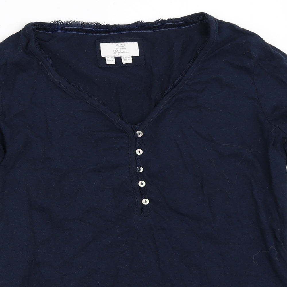 Fat Face Womens Blue Solid  Top Pyjama Top Size 12