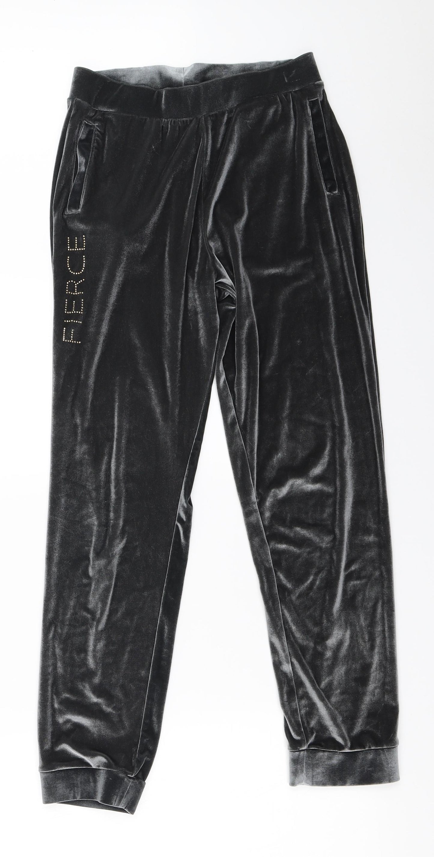 River Island Girls Grey  Velour Jogger Trousers Size 11-12 Years