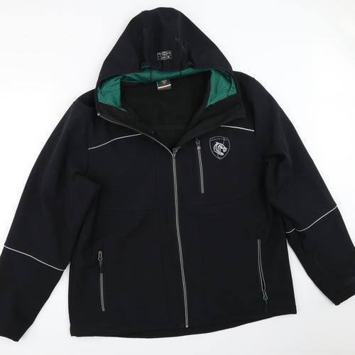 Leicester Tigers Mens Black   Jacket  Size 3XL