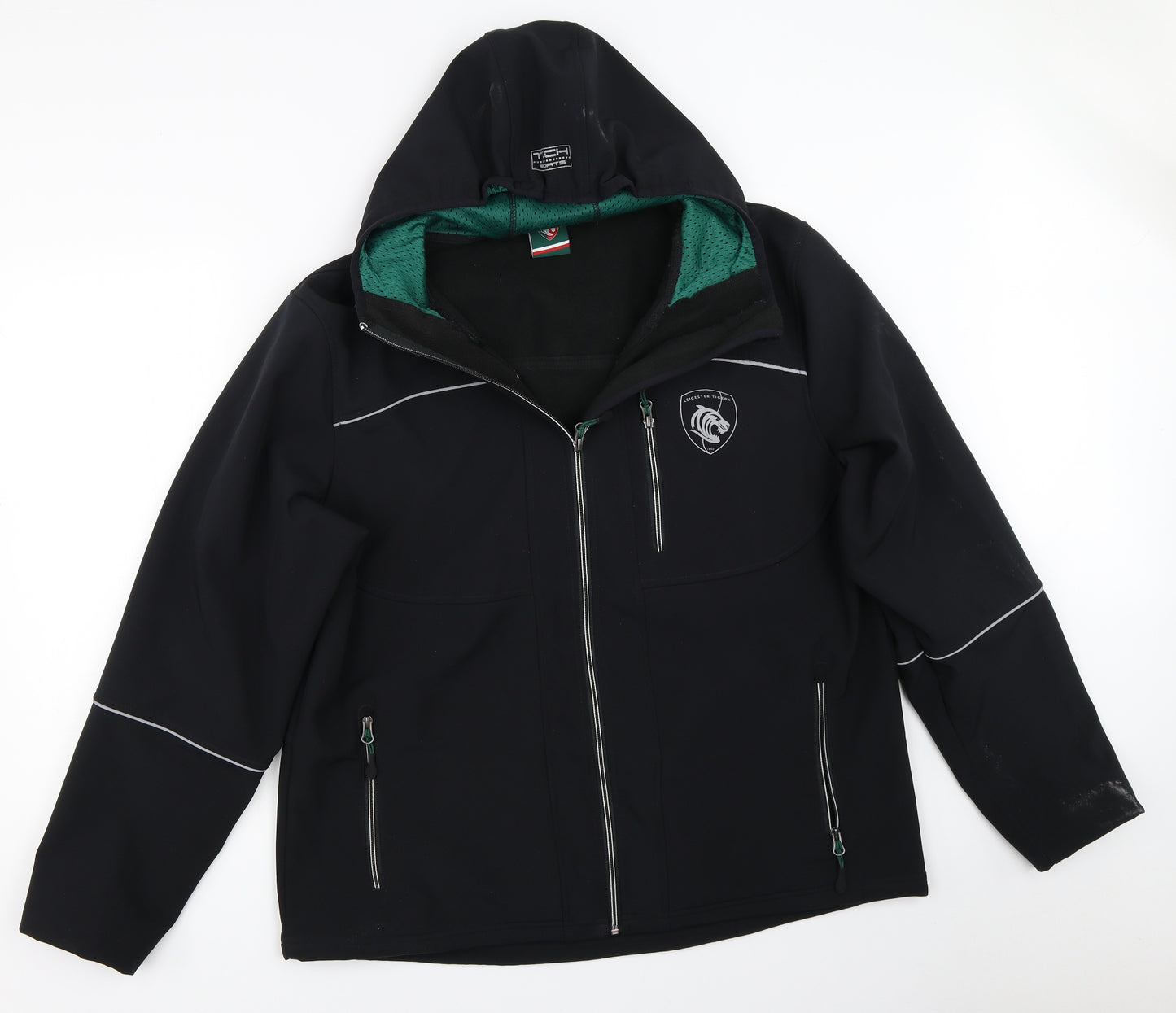 Leicester Tigers Mens Black   Jacket  Size 3XL