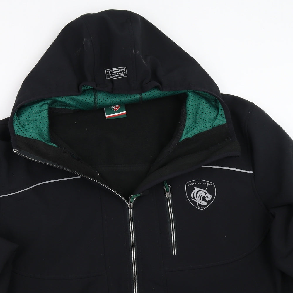 Leicester Tigers Mens Black   Jacket  Size 3XL