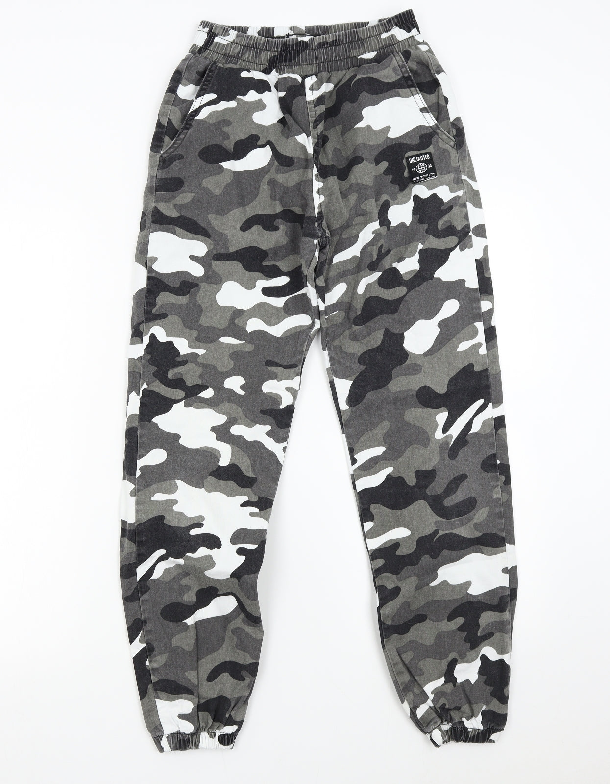 Unlimited Womens Black Camouflage  Sweatpants Trousers Size 10 L27 in