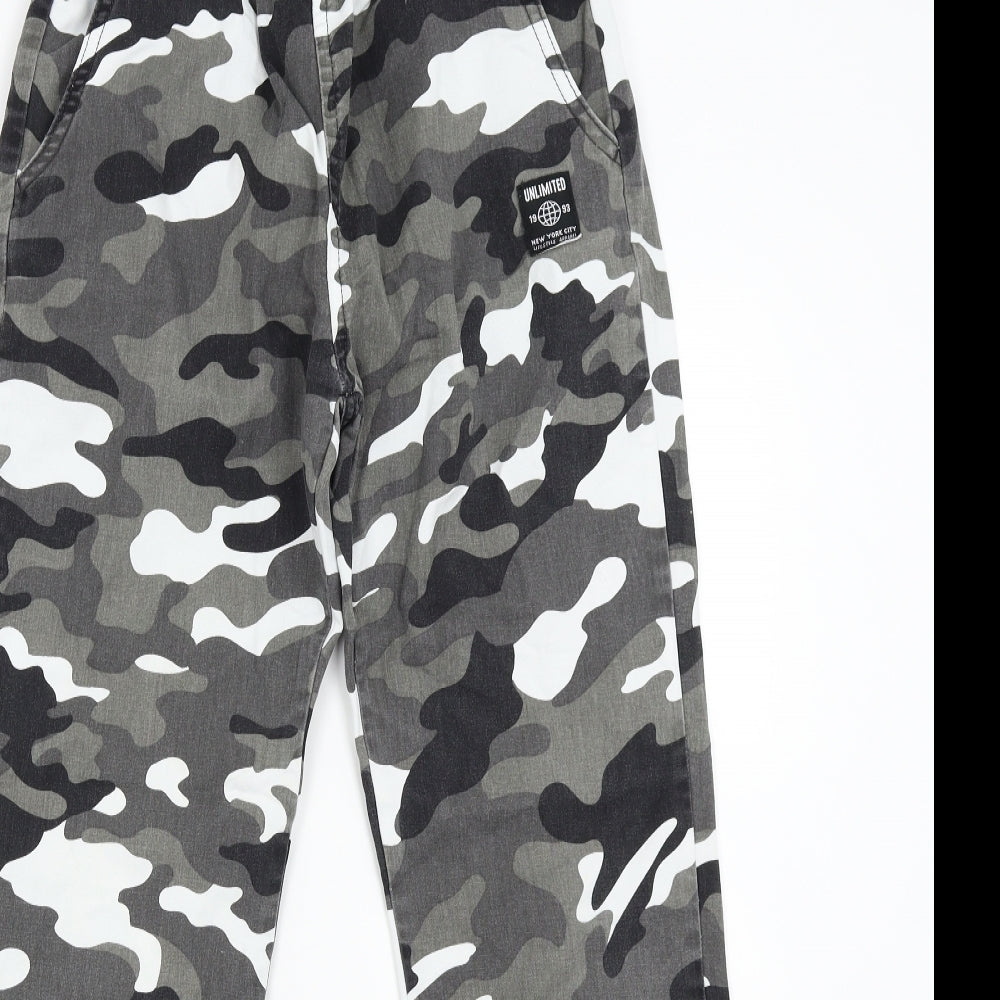 Unlimited Womens Black Camouflage  Sweatpants Trousers Size 10 L27 in
