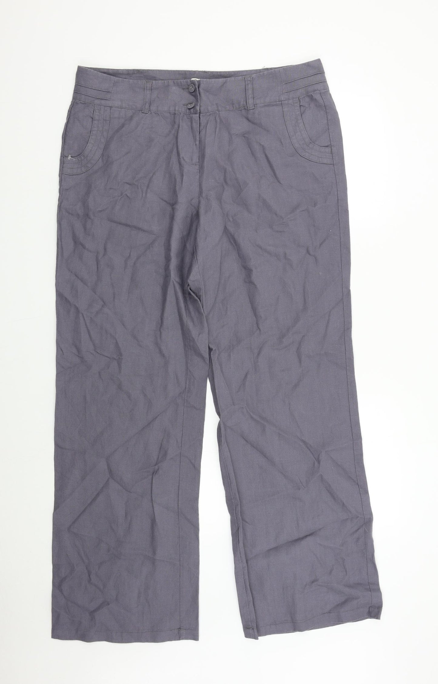 Monsoon Womens Grey   Trousers  Size 16 L31 in