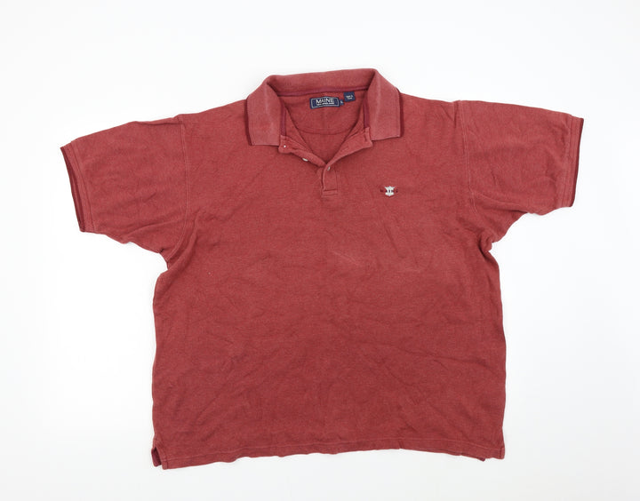 Maine Mens Red Polo Size L