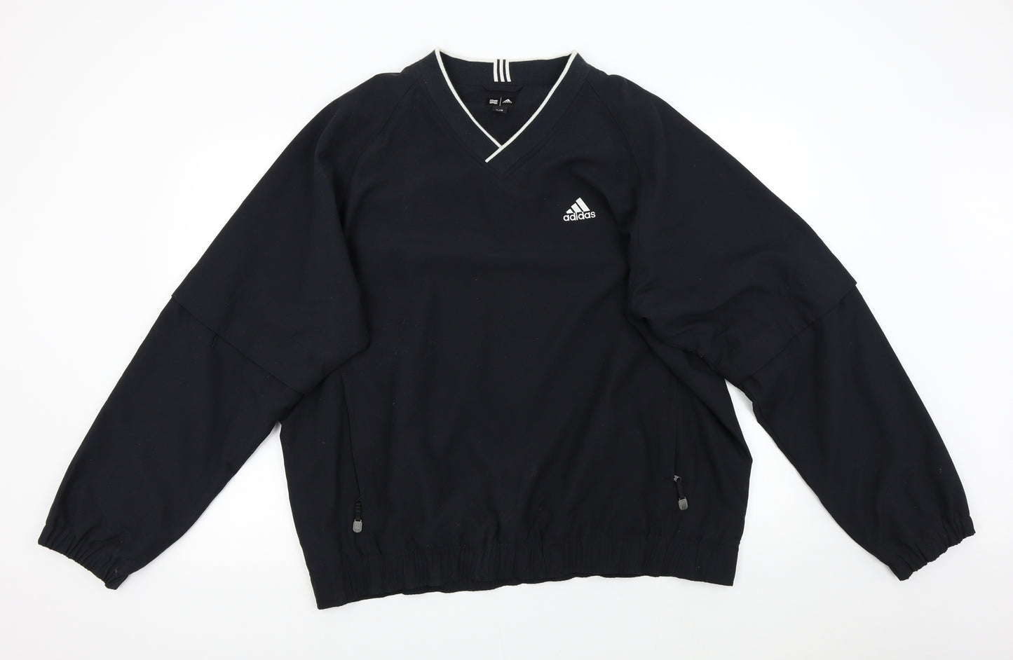 Adidasa Mens Black   Pullover Jumper Size L  - Lined