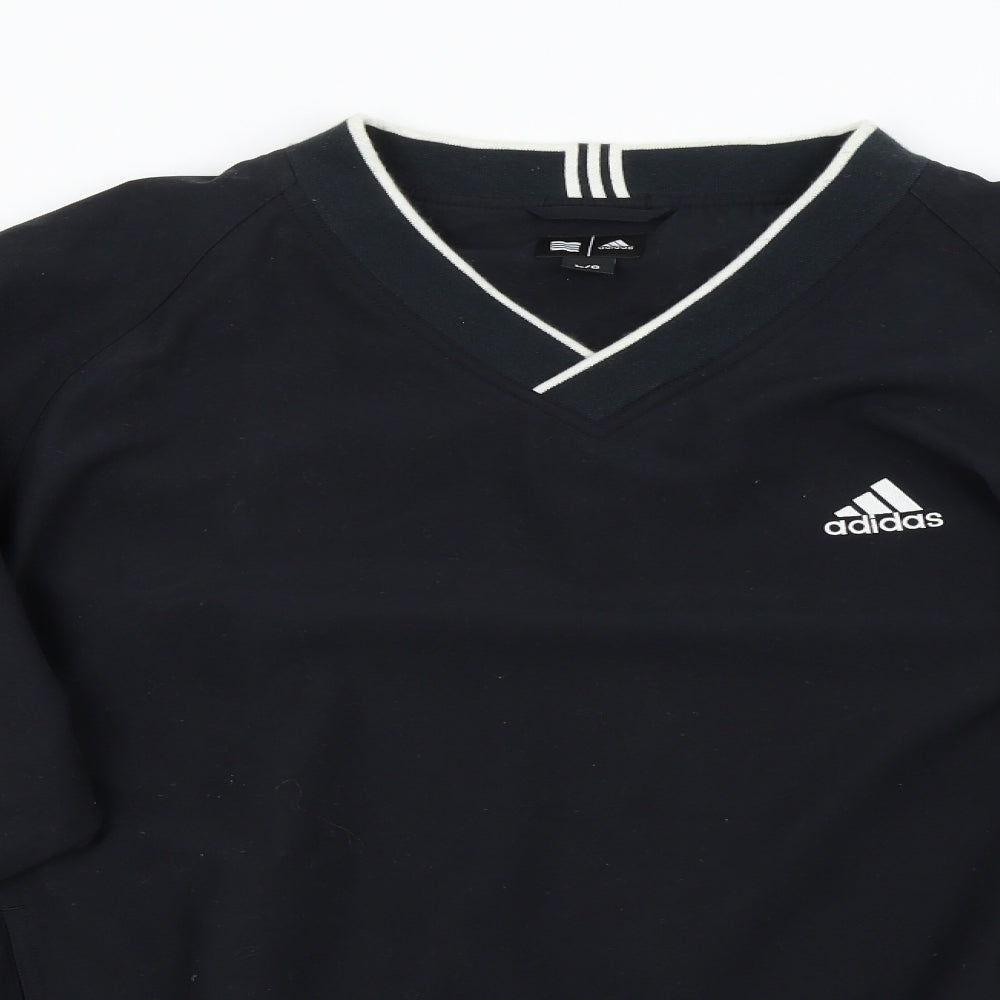 Adidasa Mens Black   Pullover Jumper Size L  - Lined