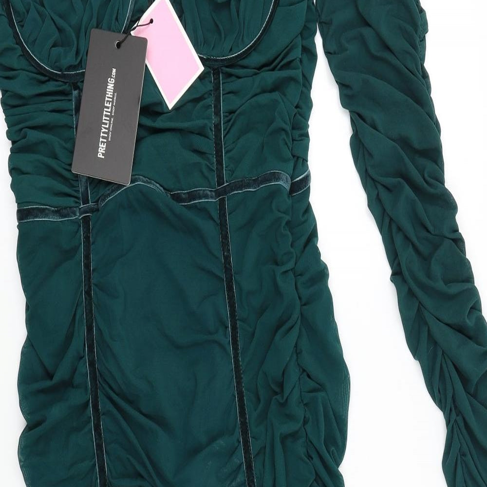 Pretty Little Thing Womens Green   Bodycon  Size 10