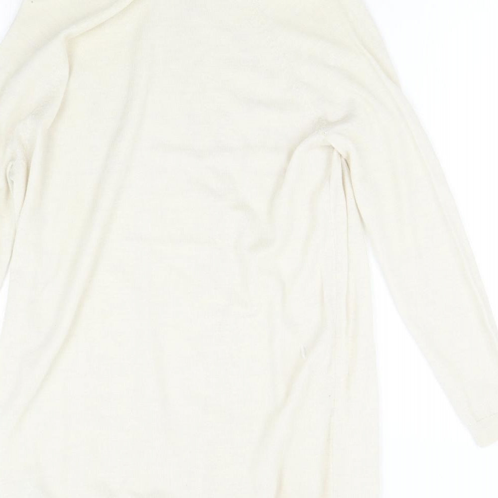 M&S Womens Beige  Knit Jumper Dress  Size 10  - 100% Merino Wool
