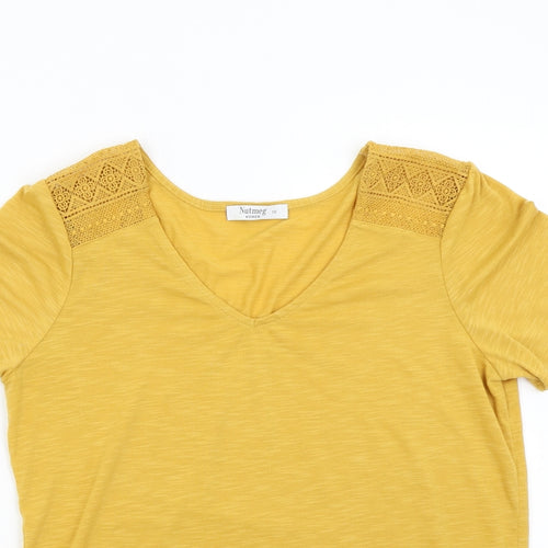 Nutmeg Womens Yellow   Basic T-Shirt Size 10