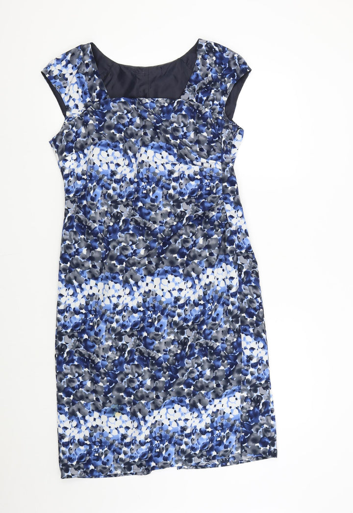 Changes Womens Blue Floral  Shift  Size 12