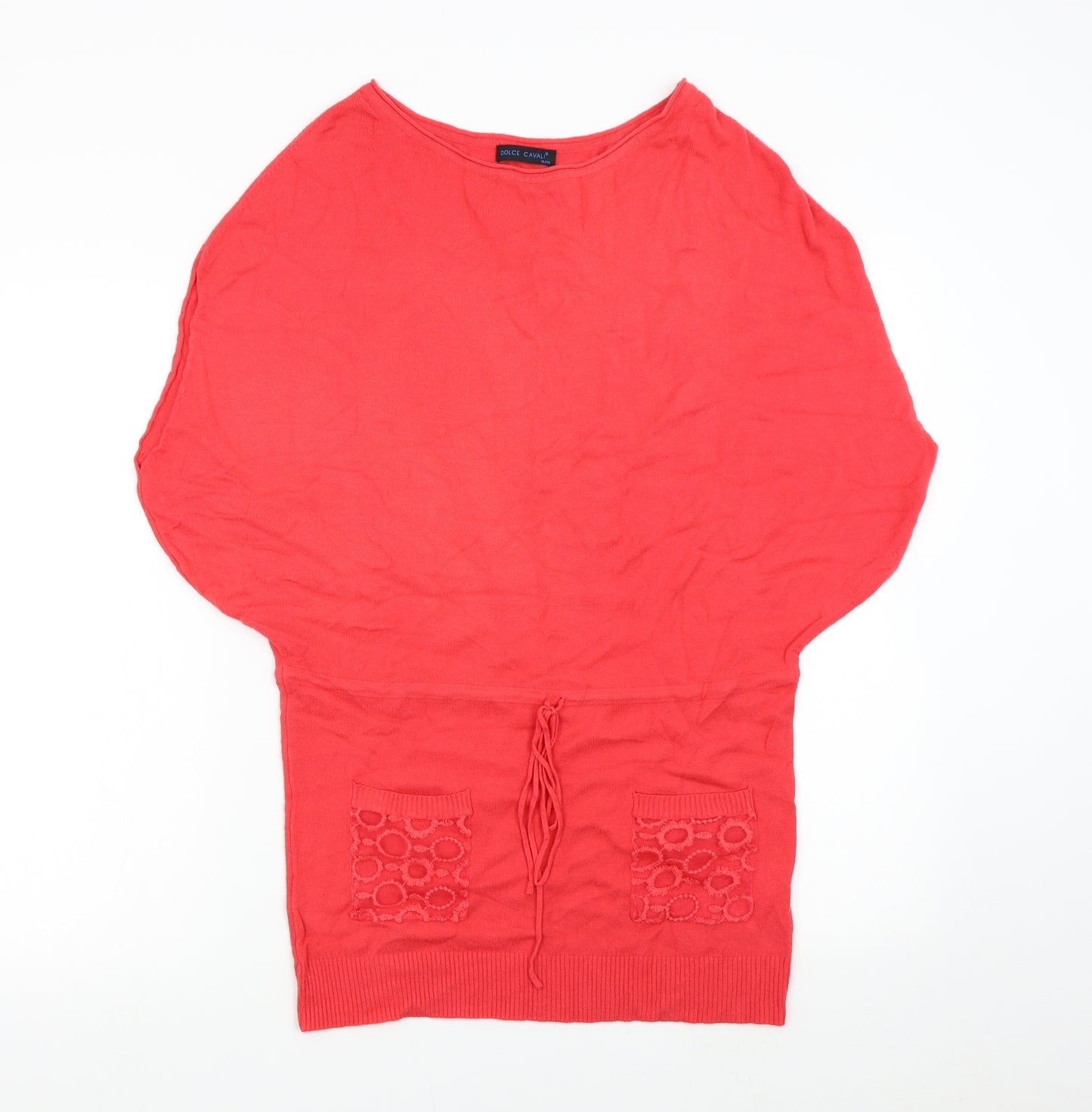 Dolce Cavali Womens Red  Knit Pullover Jumper Size XL