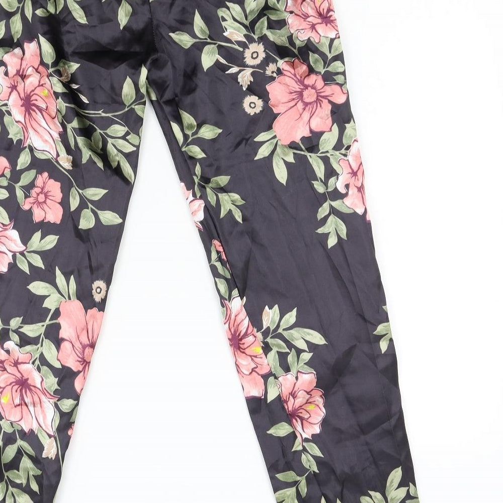 Preworn Womens Black Floral   Pyjama Pants Size 8
