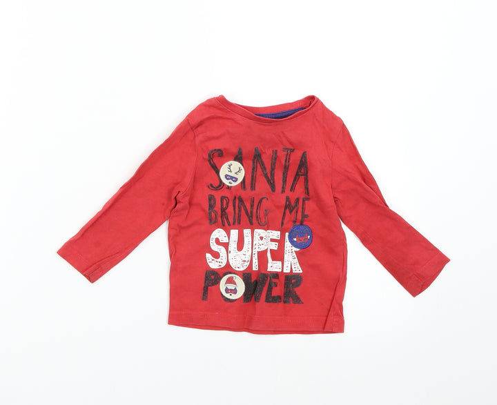 Vertbaudet Boys Red   Basic T-Shirt Size 2 Years