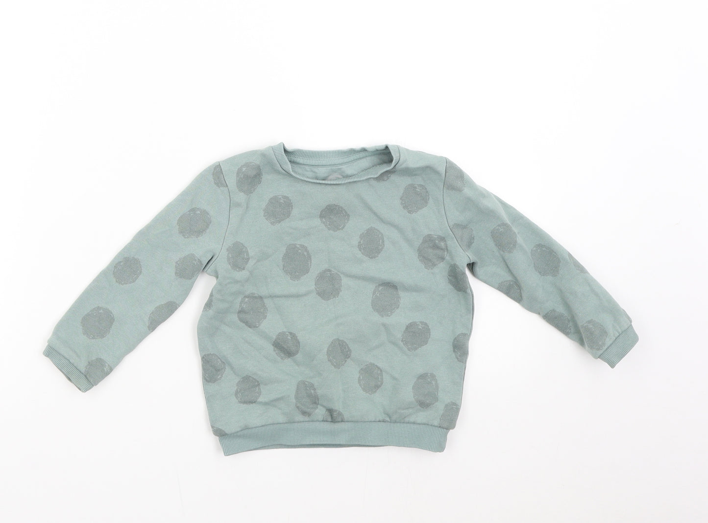 F&F Baby Green Polka Dot  Pullover Jumper Size 18-24 Months