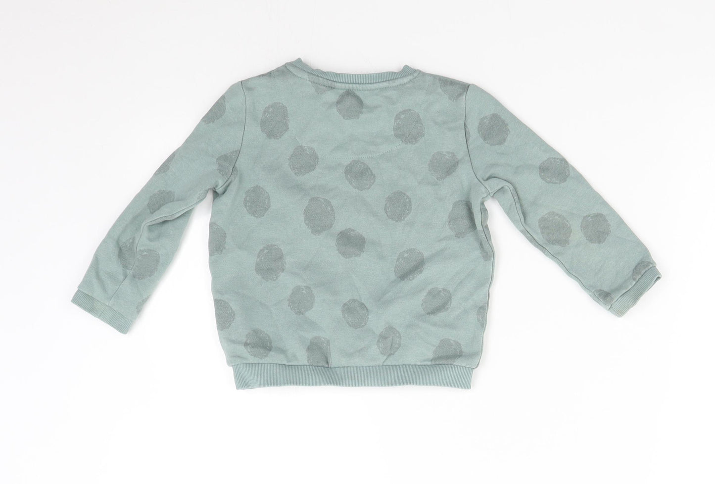 F&F Baby Green Polka Dot  Pullover Jumper Size 18-24 Months