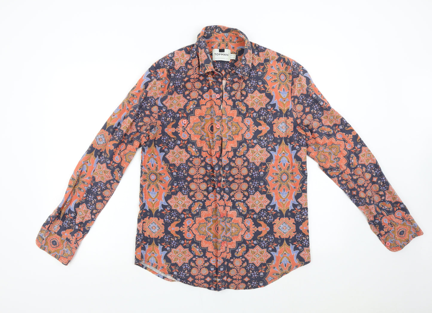 Topman Mens Multicoloured Geometric   Button-Up Size S