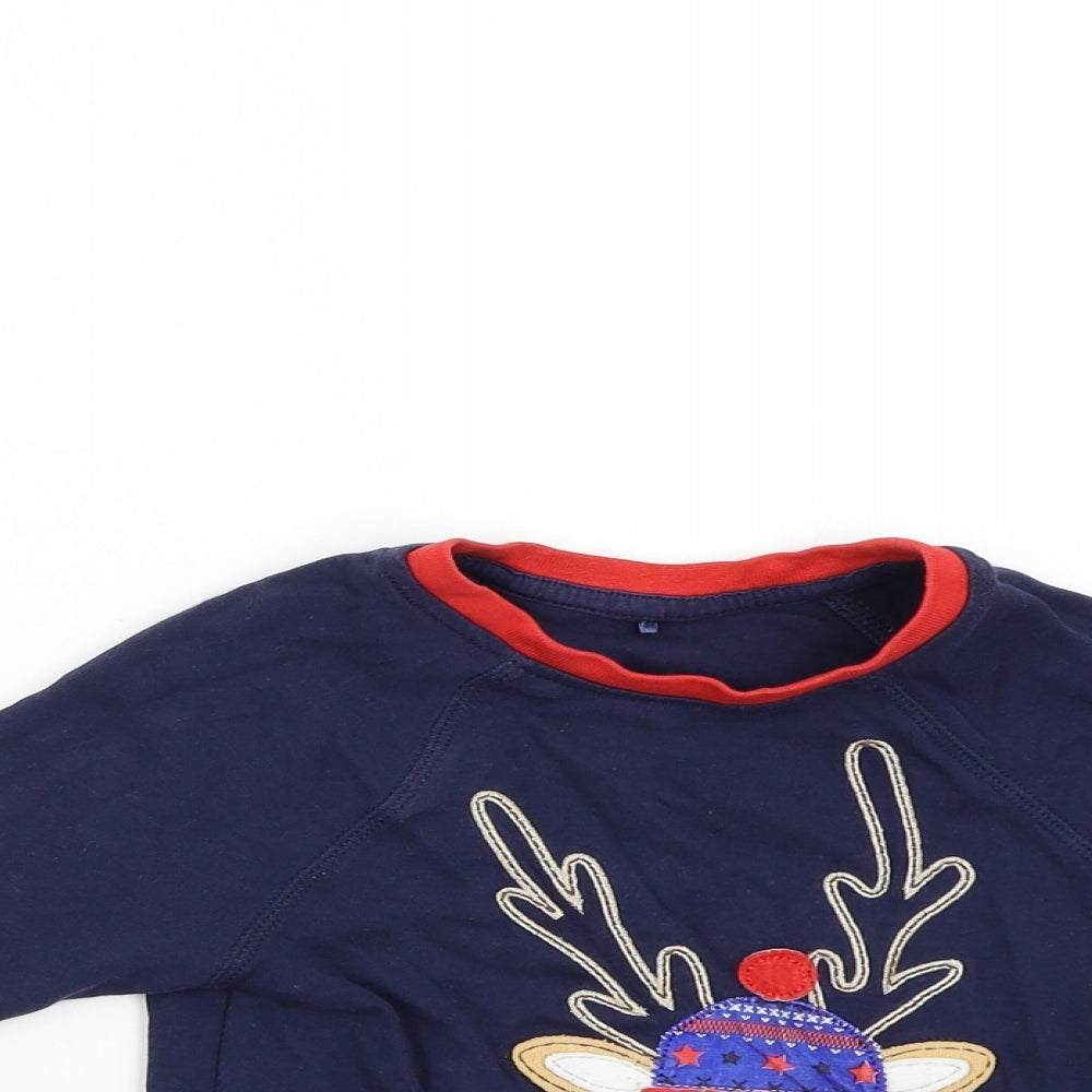 George Boys Blue   Basic T-Shirt Size 2-3 Years  - Reindeer