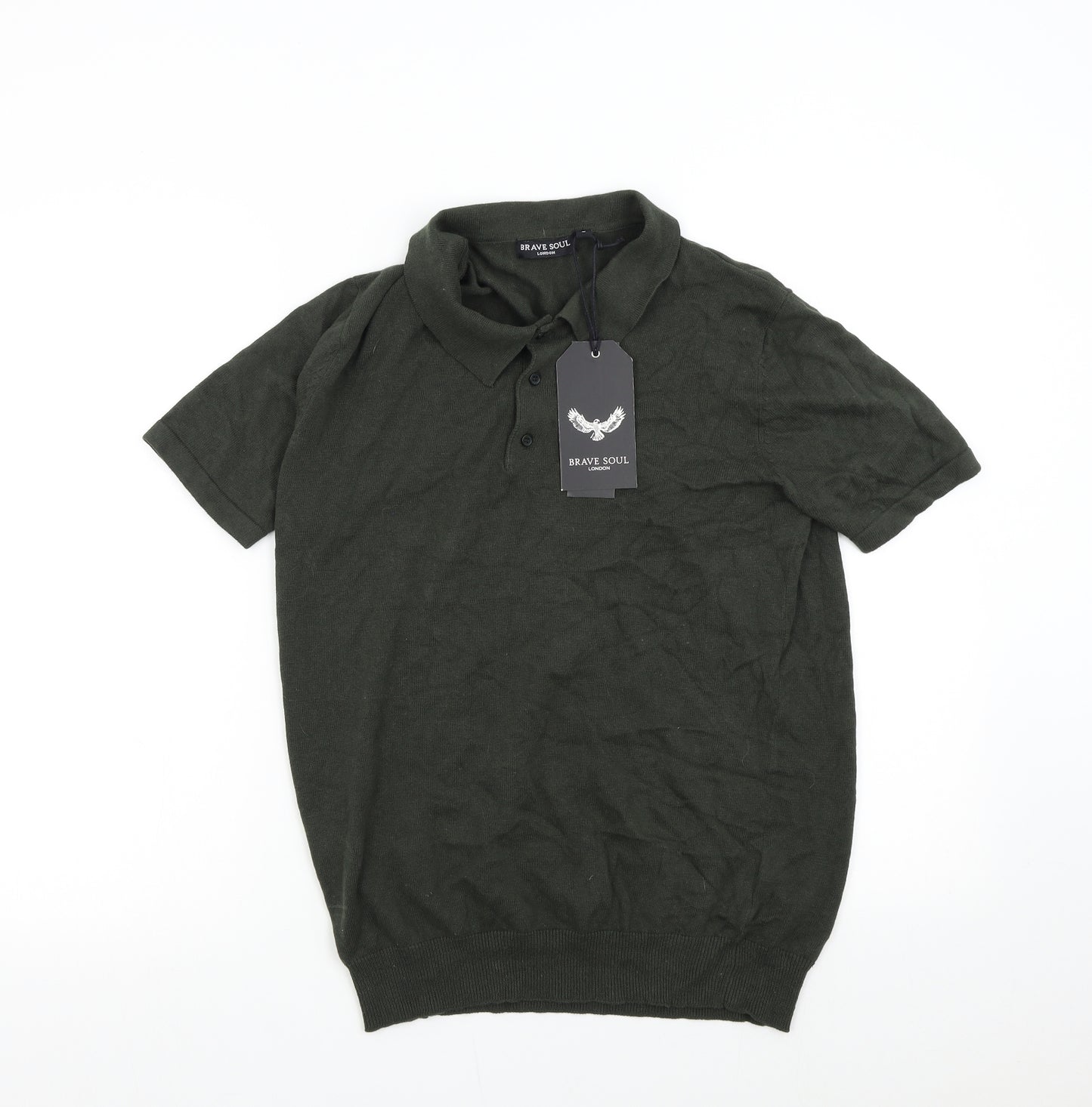 Brave Soul Mens Green    Polo Size S