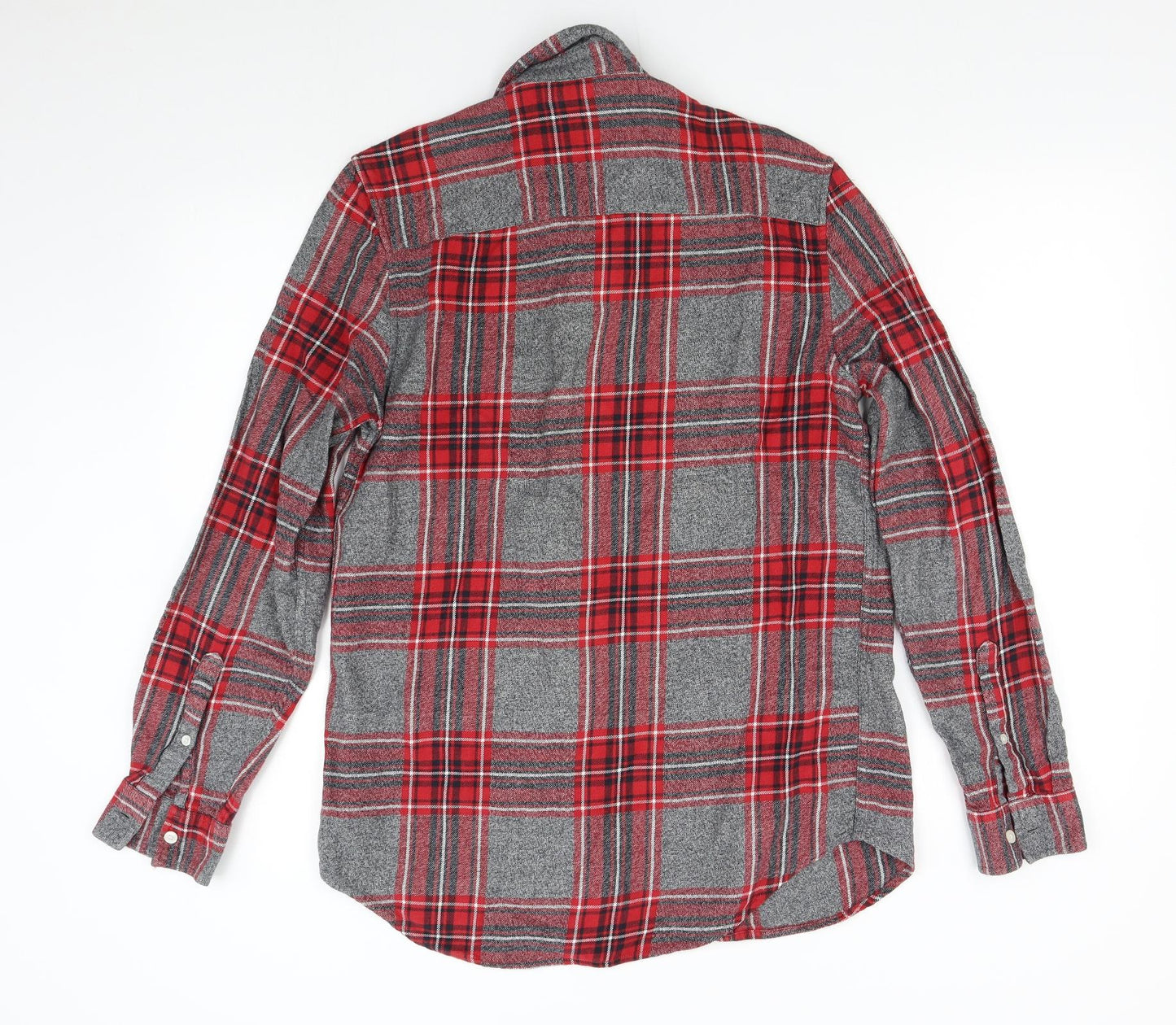 Topman Mens Red Check Flannel  Button-Up Size S