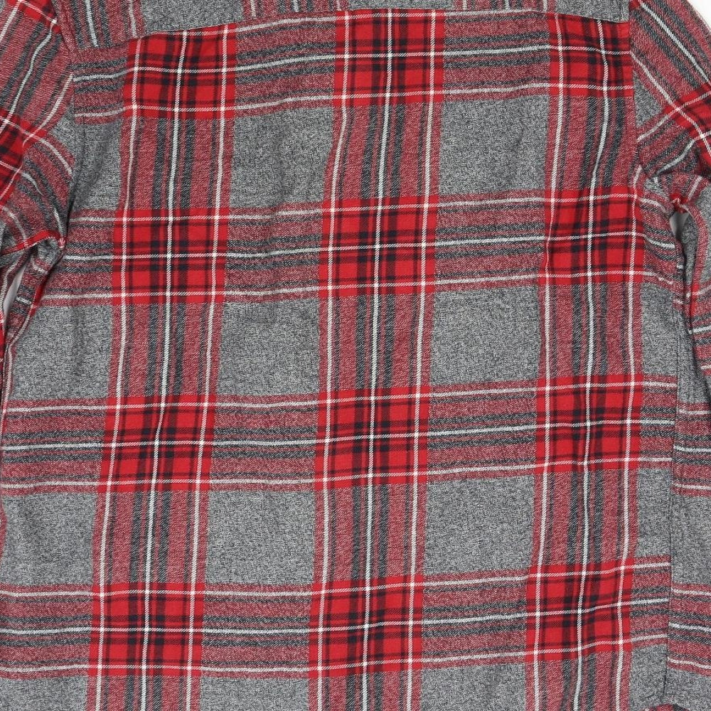 Topman Mens Red Check Flannel  Button-Up Size S