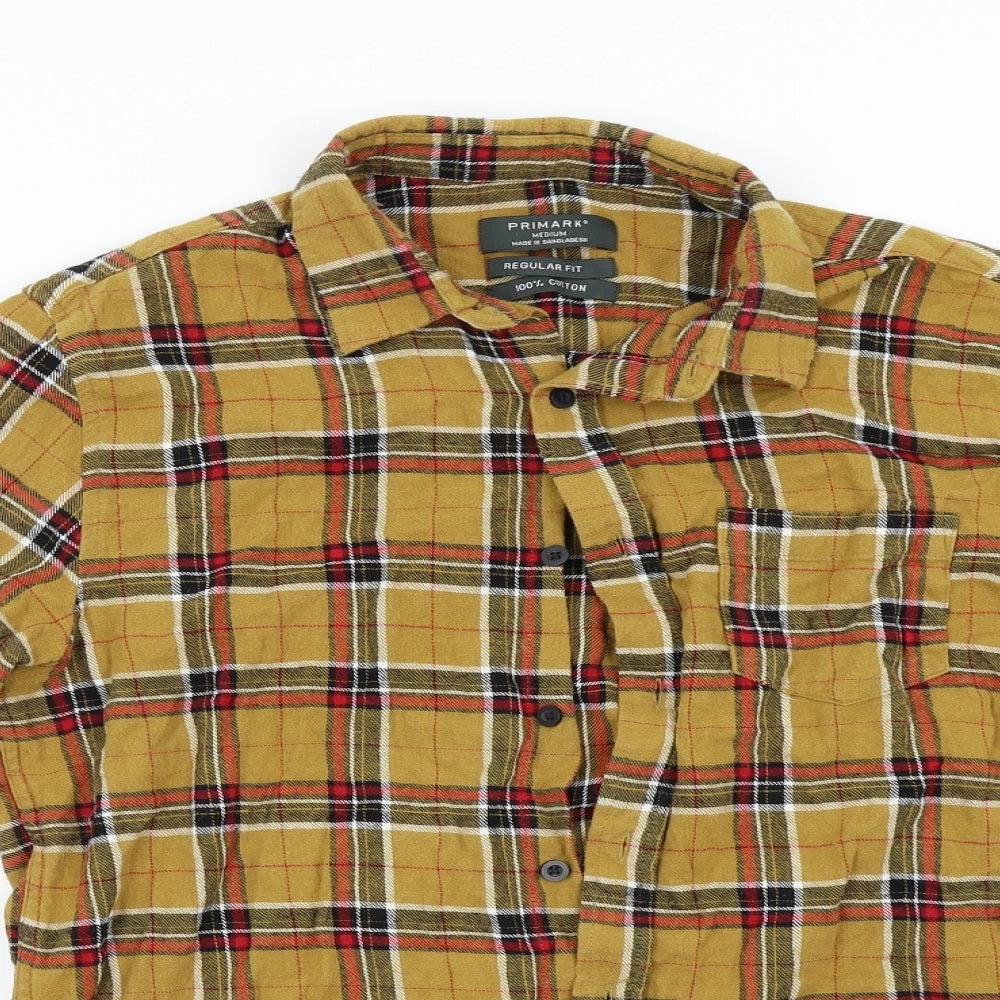 Primark Mens Brown  Flannel  Button-Up Size M