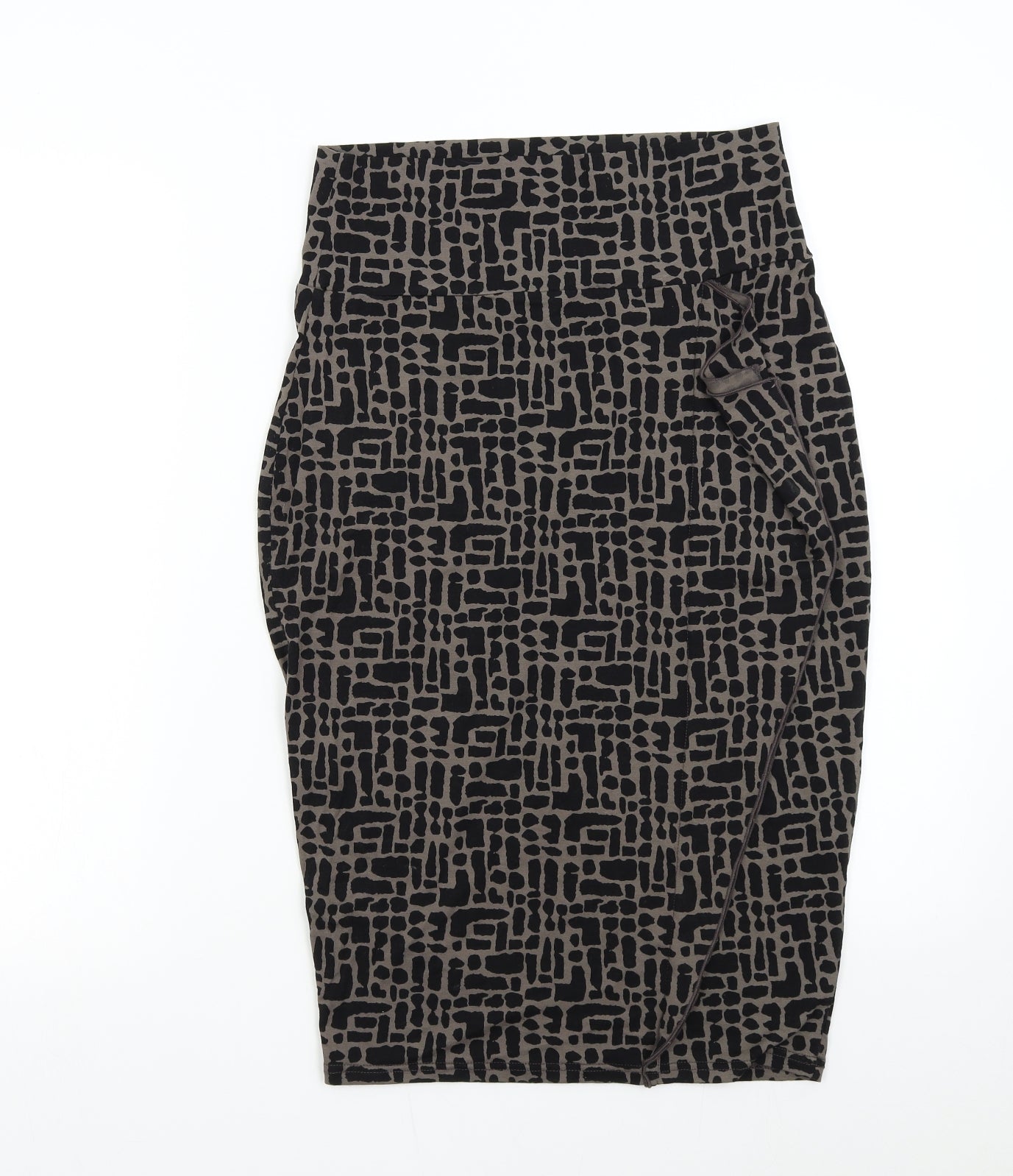 Masai Womens Black Geometric  Straight & Pencil Skirt Size S