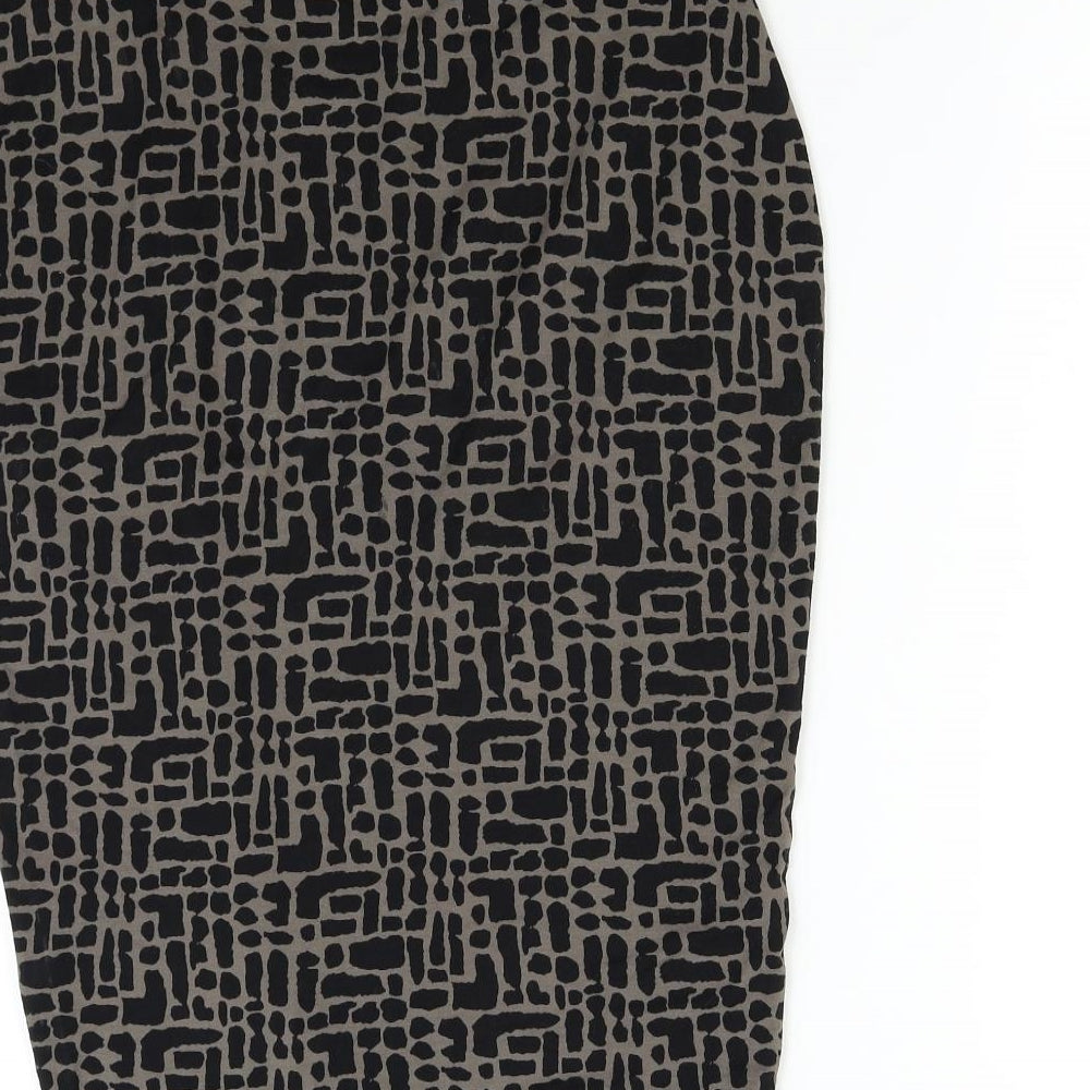 Masai Womens Black Geometric  Straight & Pencil Skirt Size S