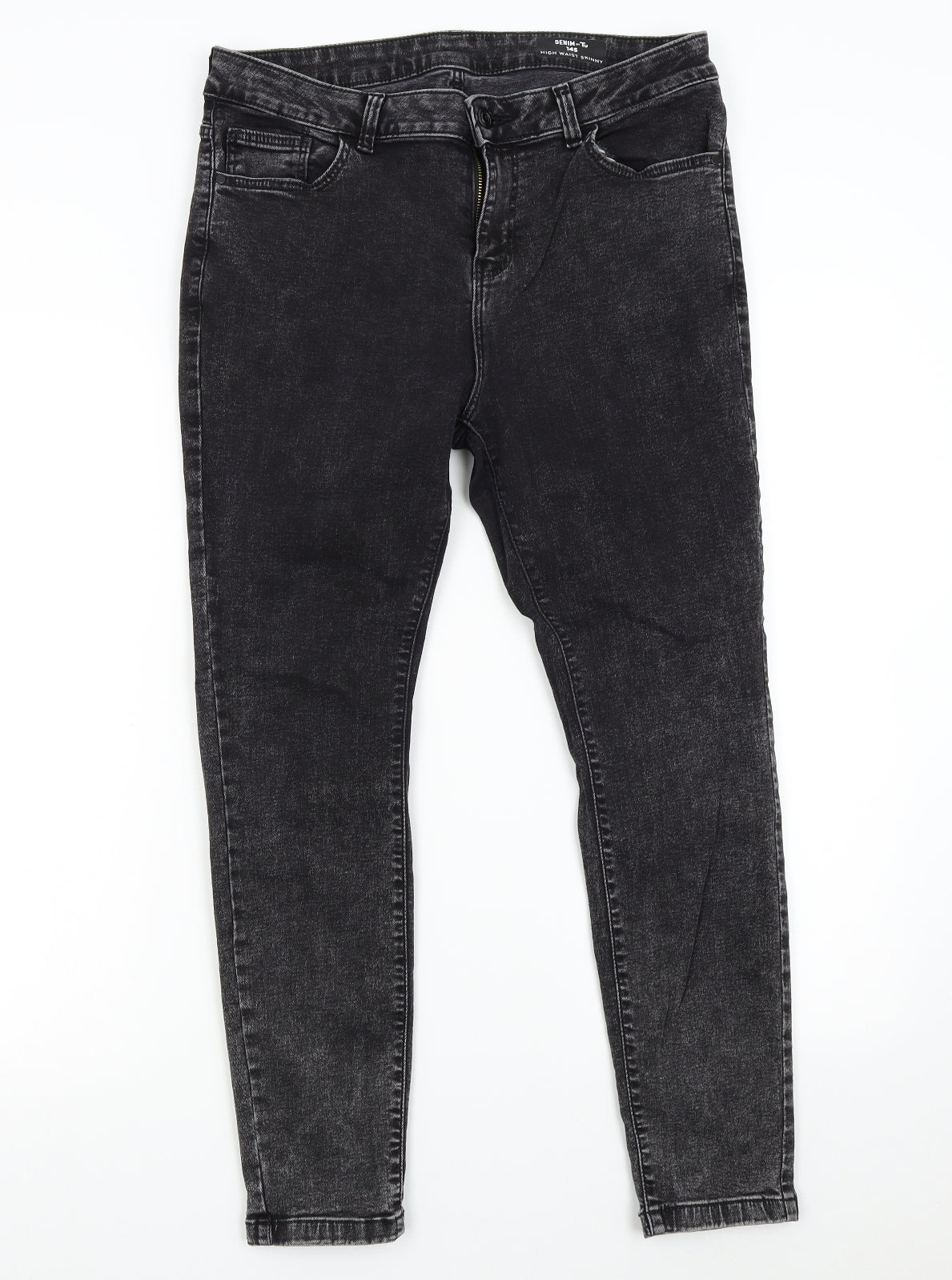 TU Mens Black  Denim Skinny Jeans Size 16 L26 in