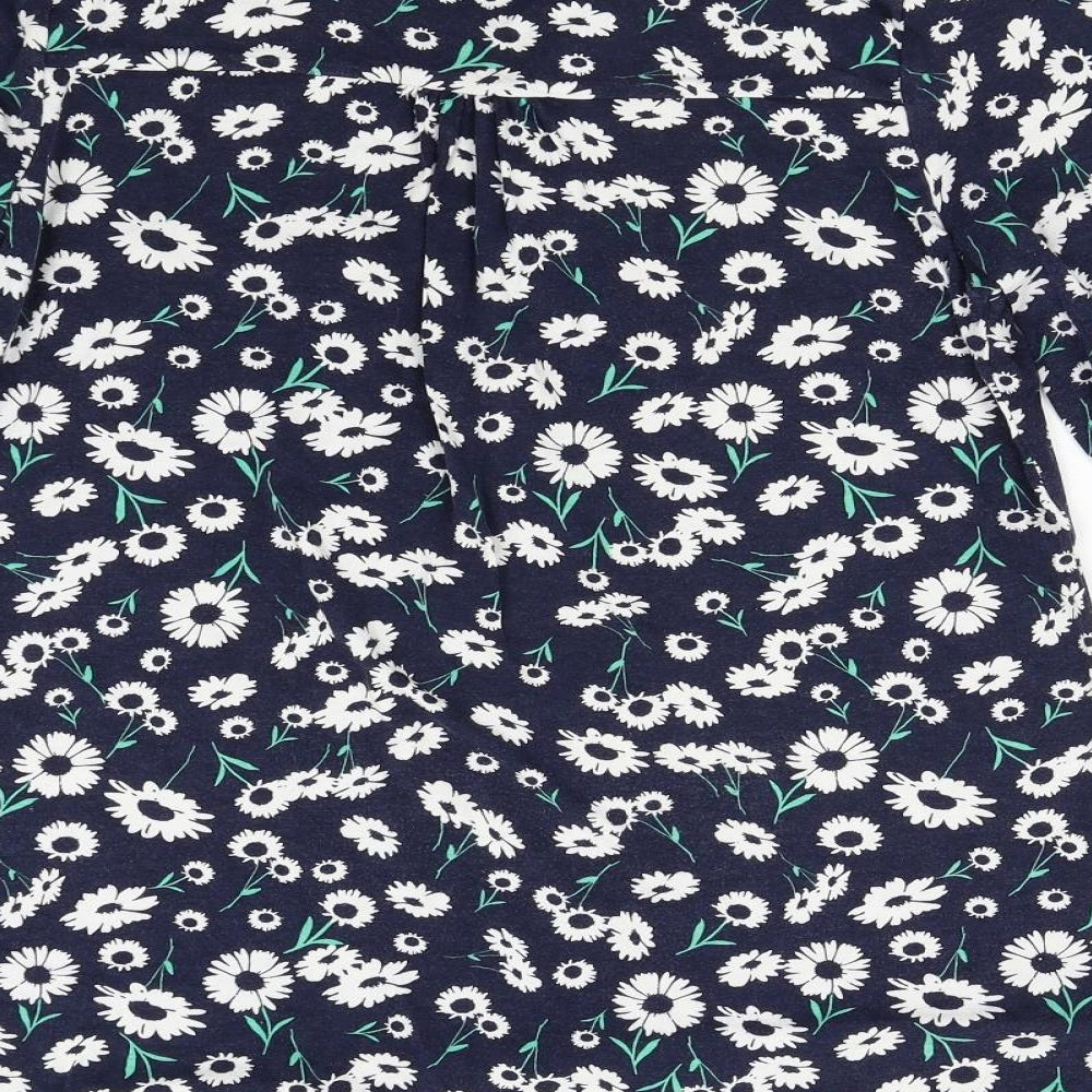 TU Womens Blue Floral  Basic T-Shirt Size 14