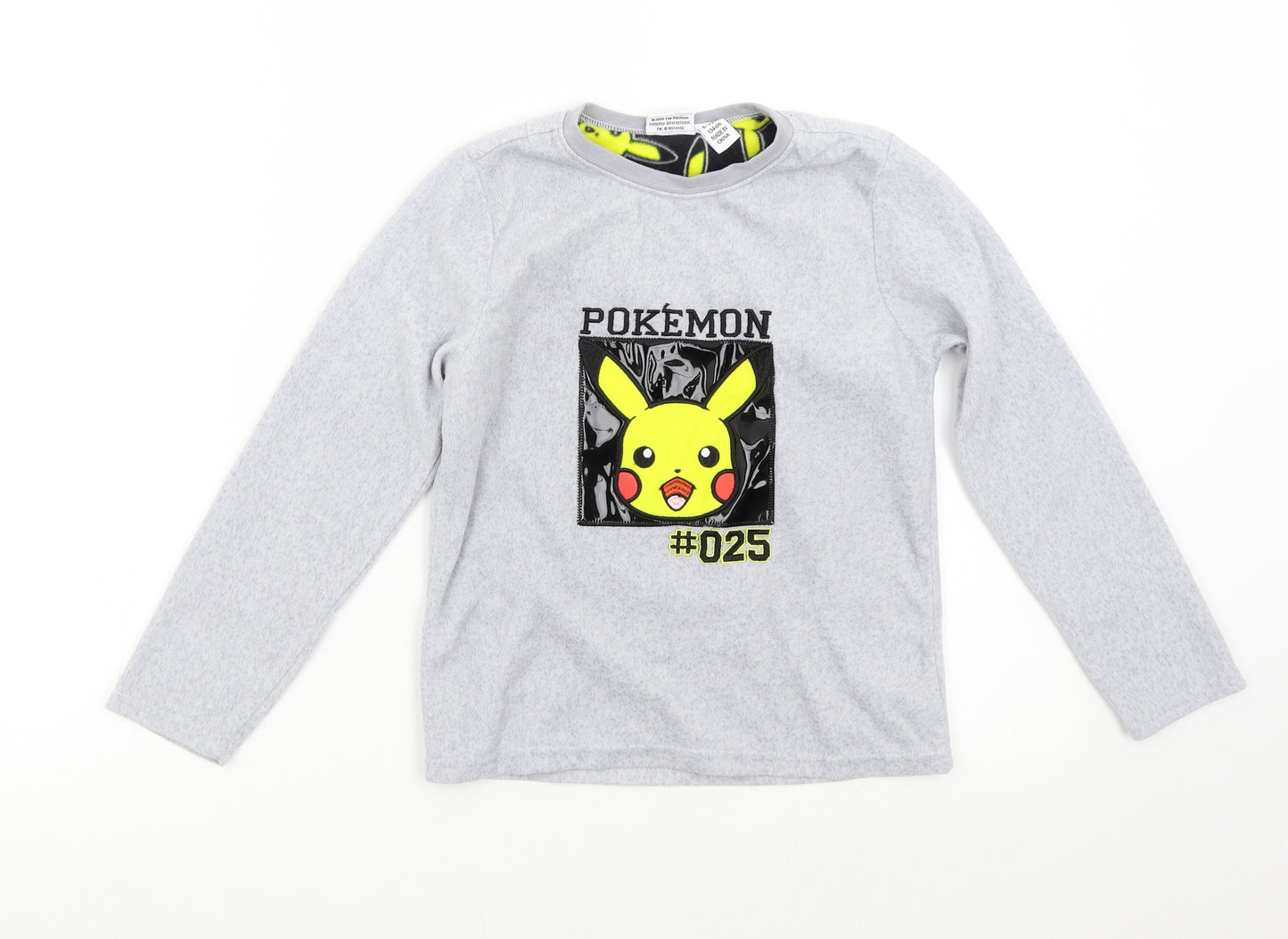 Primark Boys Grey  Fleece Pullover Jumper Size 8-9 Years  - Pokémon