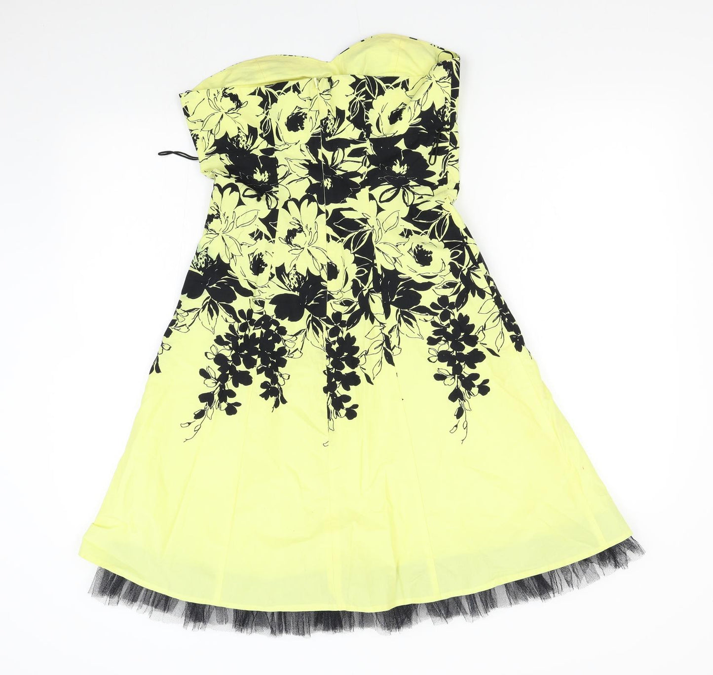 Jane Norman Womens Yellow Floral  Fit & Flare  Size 10