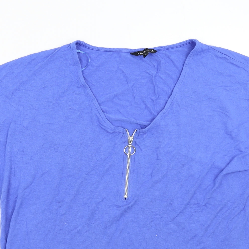 Peacocks Womens Blue   Basic T-Shirt Size 16