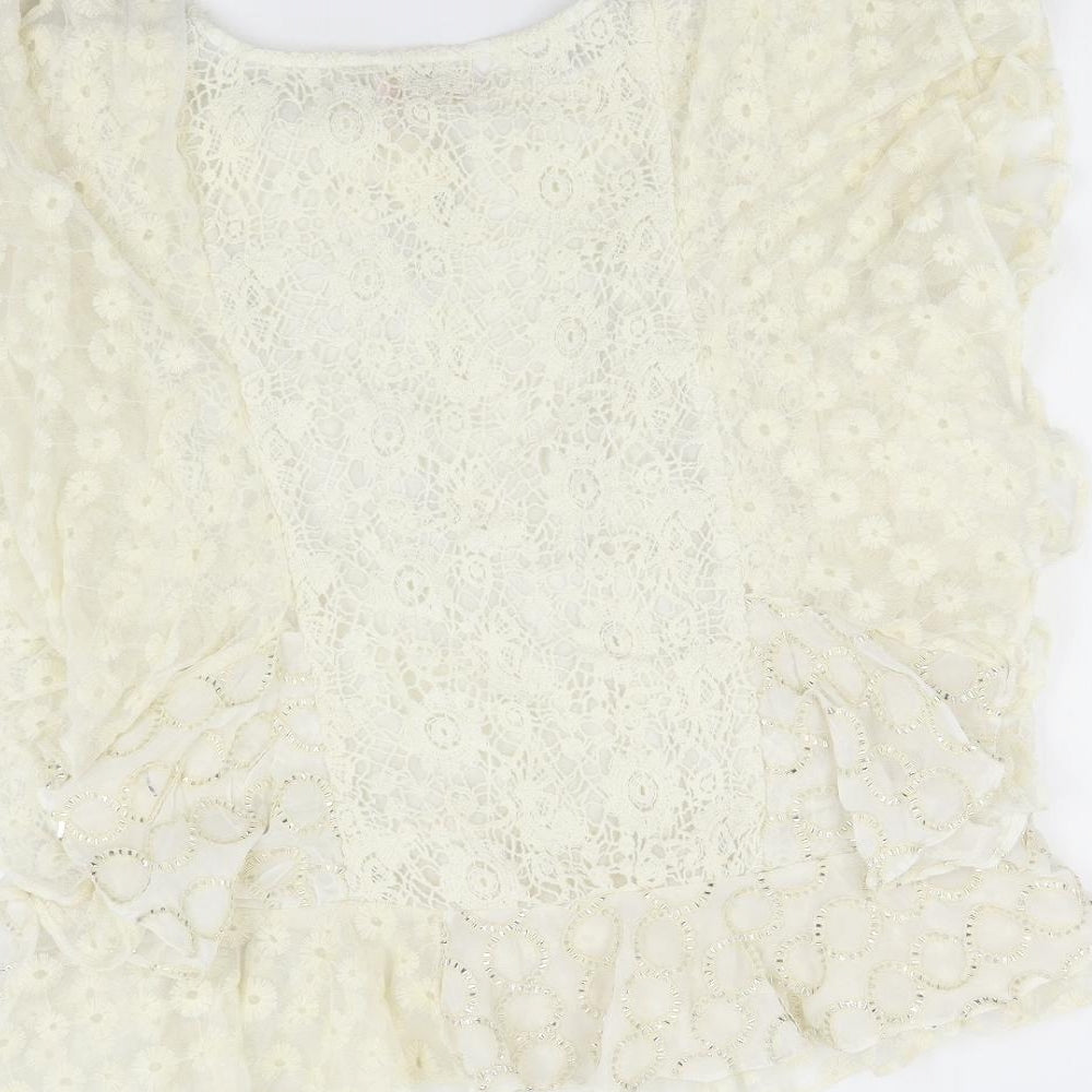 Anthropologie Womens Ivory   Basic Blouse Size L