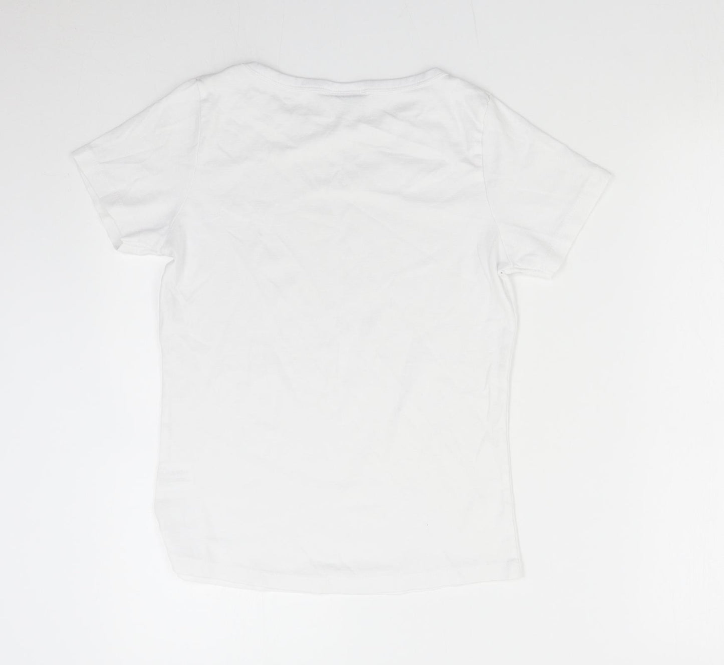 Mitzy Womens White   Basic T-Shirt Size 10