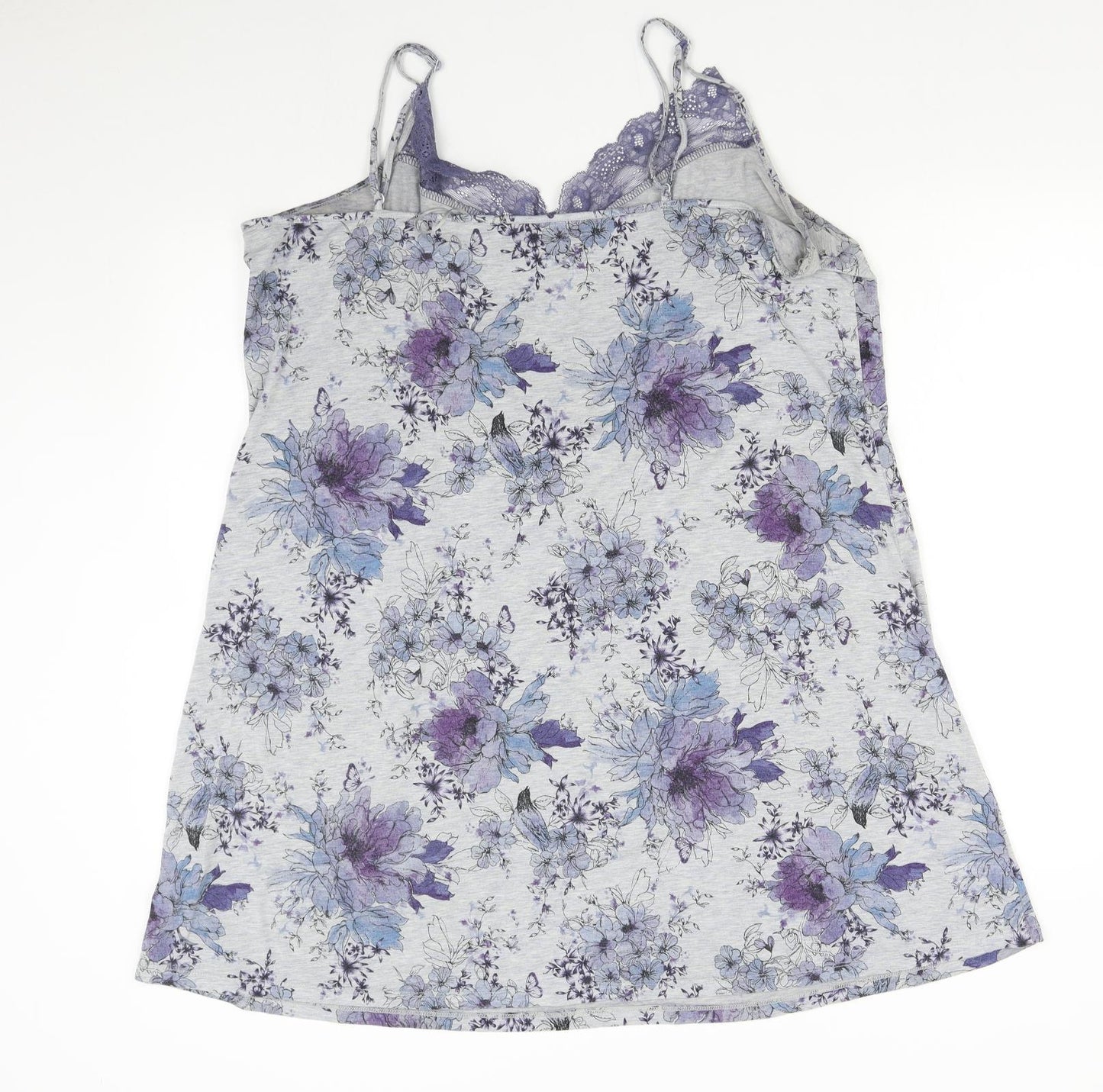 George Womens Grey Floral   Nightshirt Size 20