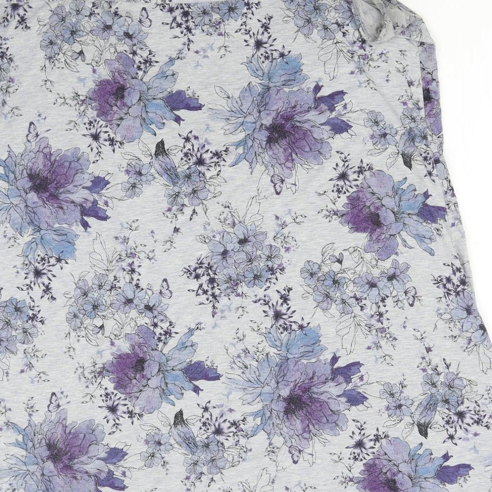 George Womens Grey Floral   Nightshirt Size 20