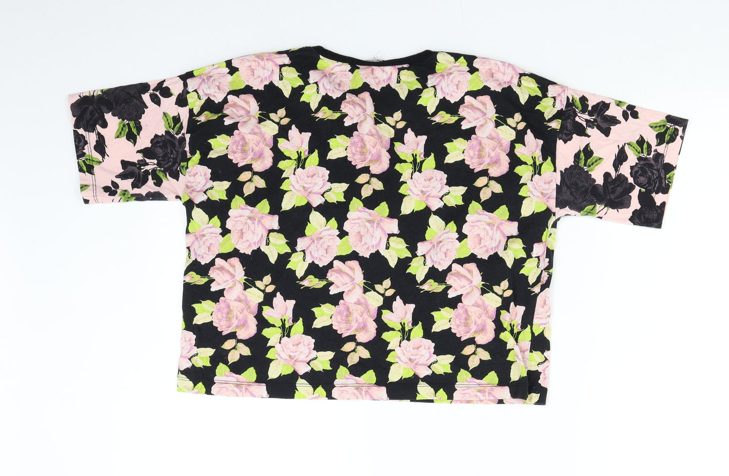ASOS Womens Black Floral  Basic T-Shirt Size 10