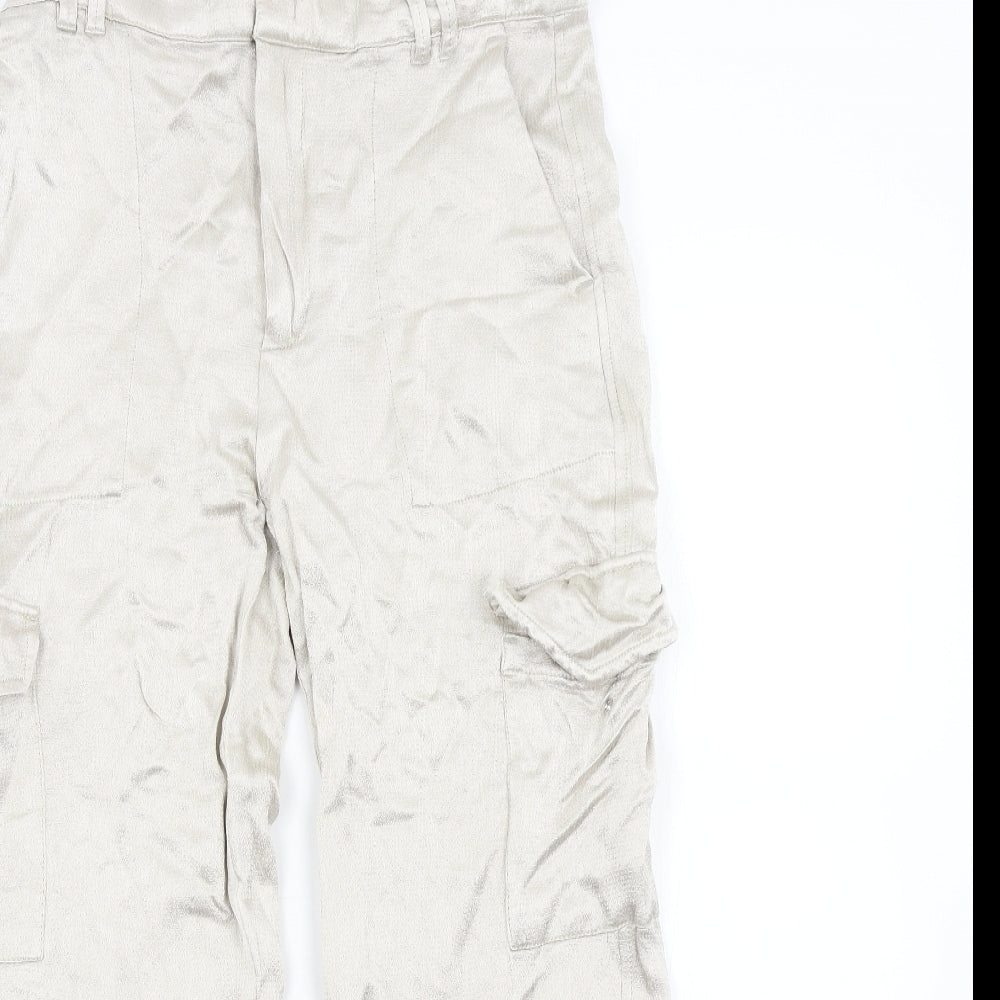 Zara Womens Silver   Capri Trousers Size L L23 in