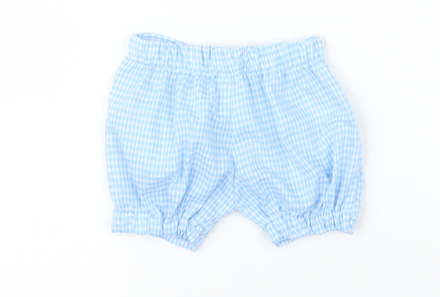 Preworn Baby Blue Check  Capri Trousers Size 3-6 Months