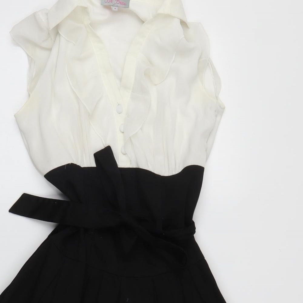 Be Beau Womens White   Fit & Flare  Size 8