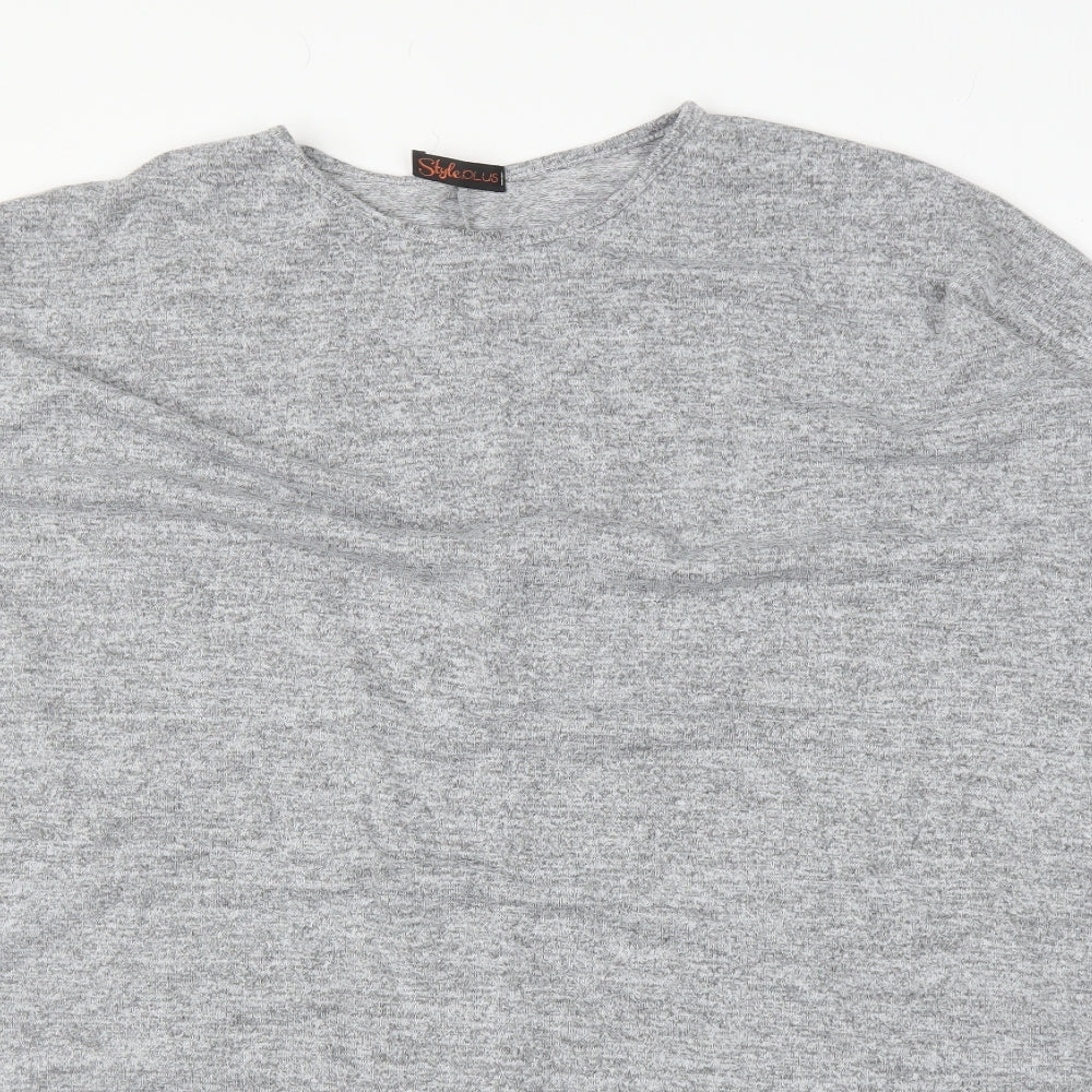 Style Plus Womens Grey   Basic Blouse Size M