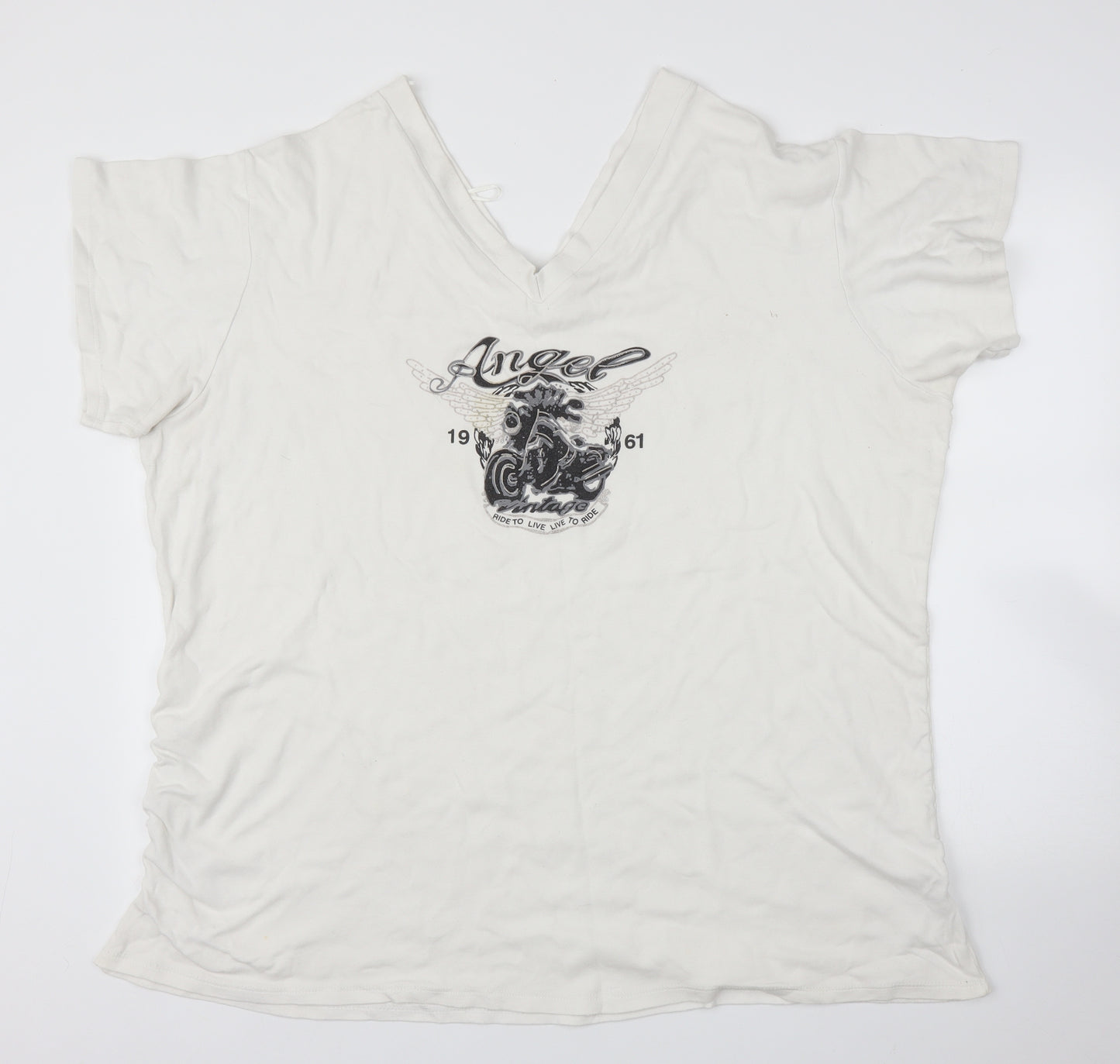 Preworn Womens White   Basic T-Shirt Size 28