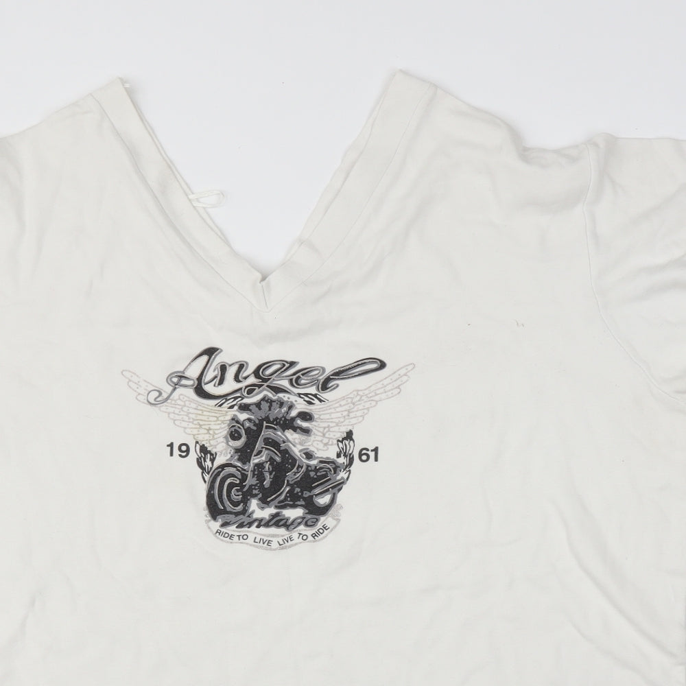 Preworn Womens White   Basic T-Shirt Size 28