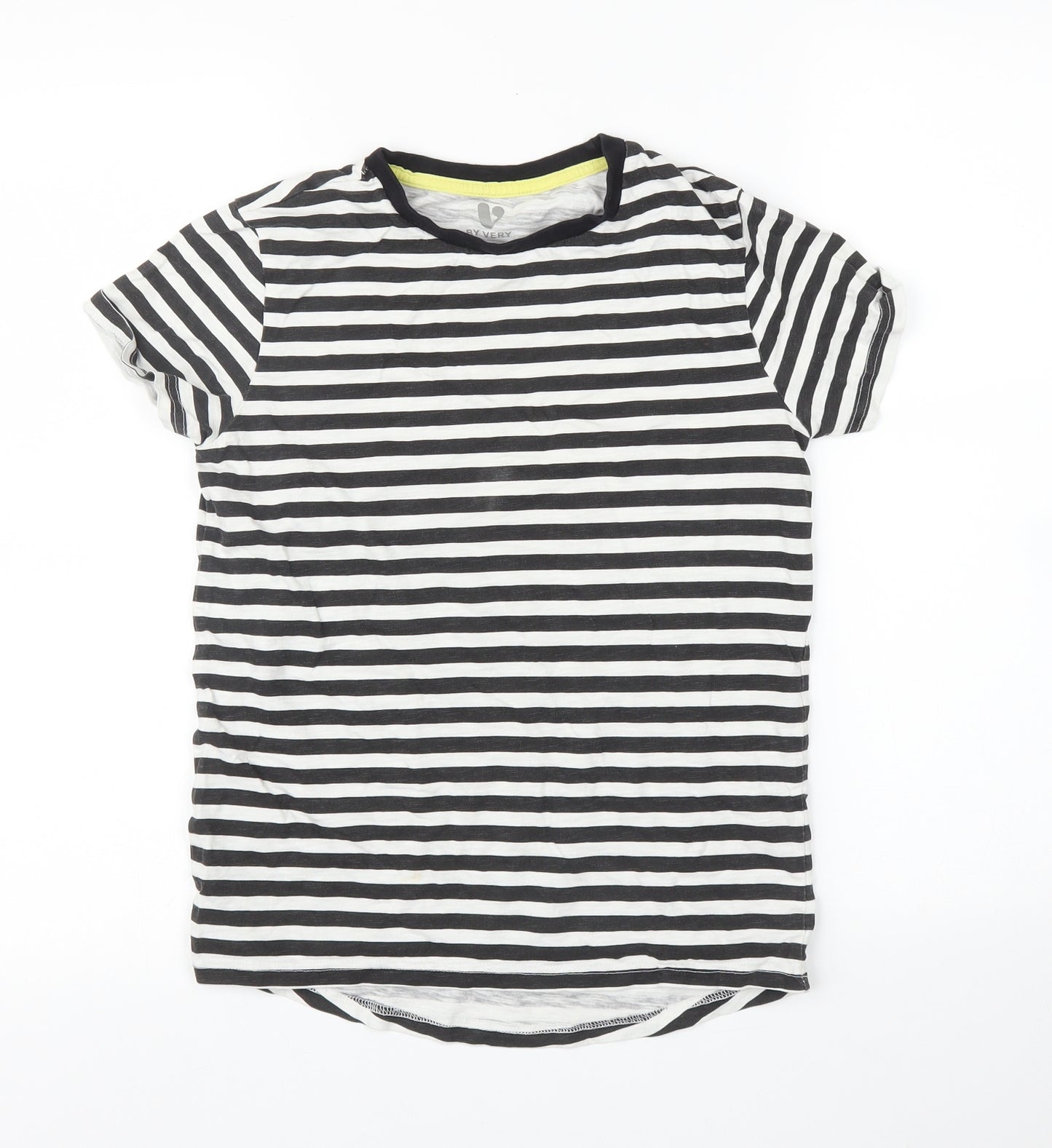 Very Boys Black Striped  Basic T-Shirt Size 10 Years