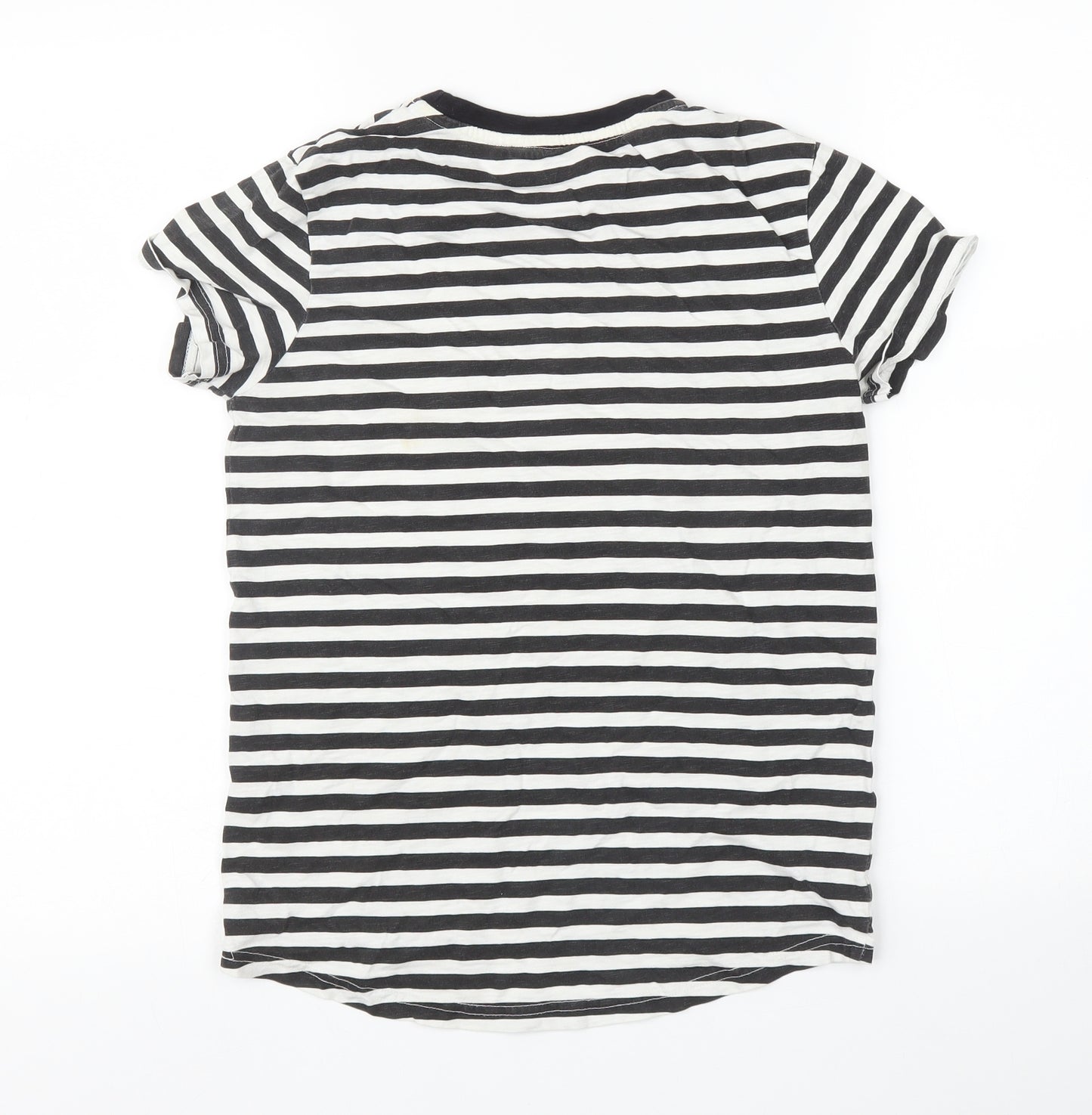 Very Boys Black Striped  Basic T-Shirt Size 10 Years