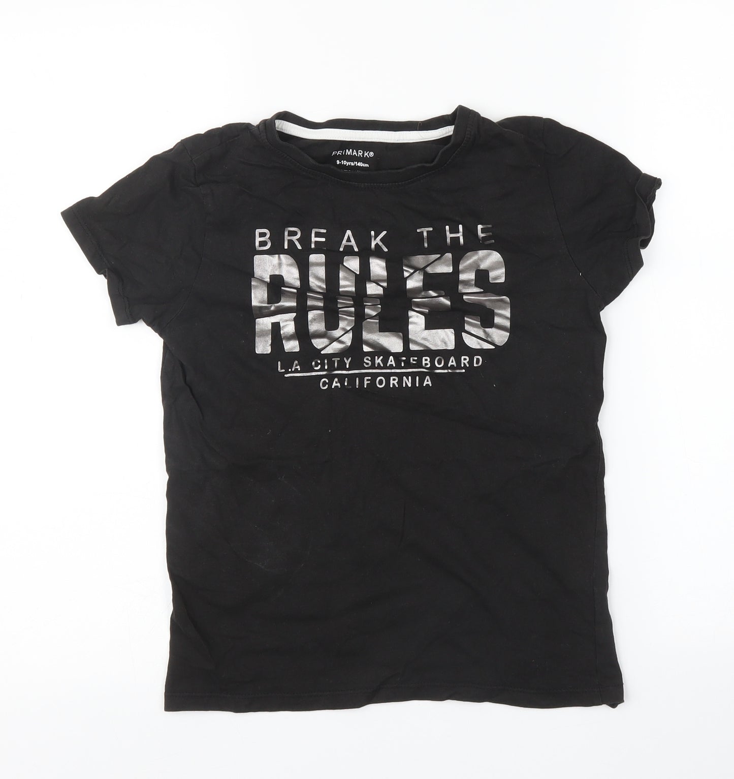 Primark Boys Black   Basic T-Shirt Size 10 Years
